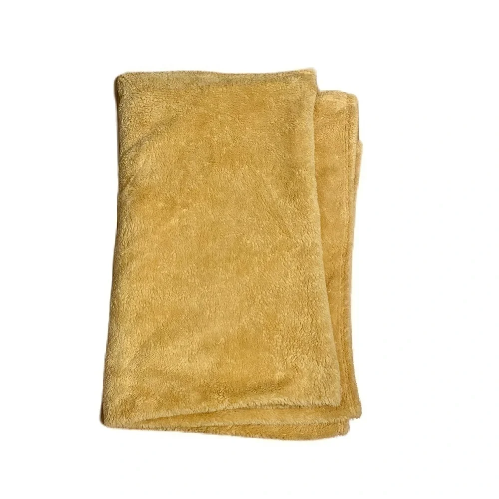 Gold Yellow Plush Fuzzy Blanket Home Bedding Throw
